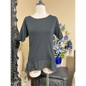 Black Short Sleeve Tunic Sweater Size Small